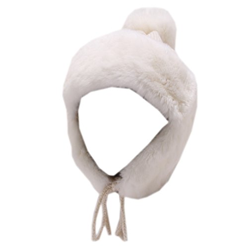 Bonnet en cachemire Regina Gold Angela Maffei pour fille avec vraie fourrure blanche