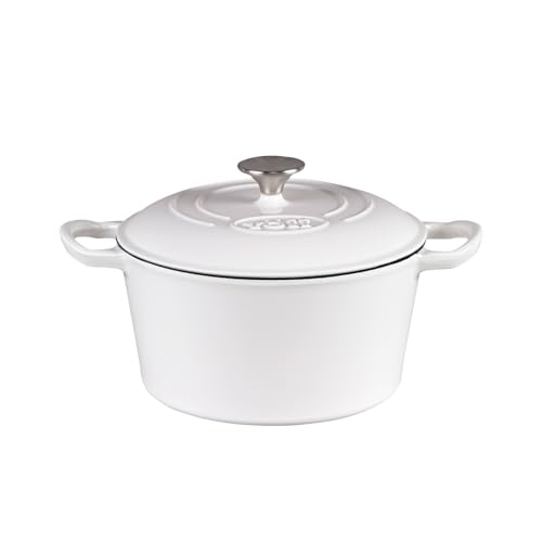 4 Quart Enameled Cast Iron Dutch Oven with Lid – Dual Handles –Ov...