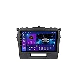 Android 15 Double DIN Autoradio 9 Zoll Car Touch Screen für Suzuki Vitara 4 2014-2019 mit Rückfahrkamera Mirror Link BT Carplay GPS FM RDS SWC 4G WiFi Cooling Fan Multimediaplayers(EP70 8+128G)