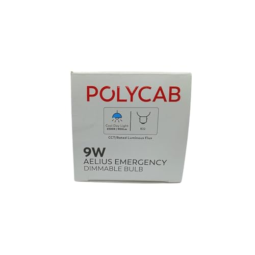 Image of AELIUS LED Emergency Dimmable Bulb 9w A70 6500K | Energy-Efficient Bright White Light | 3-Step Dimmable | Upto 12 Hours Backup | Emergency Light for Home, Office & Shops (Cool White, Pack of 4)