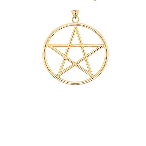 Certified 14k Gold Pentagram Star Pendant (Small)