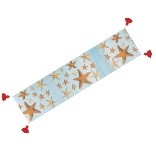 Chemin de table macramé pour sublimer une table terne avec pompons et étoile de mer - 3