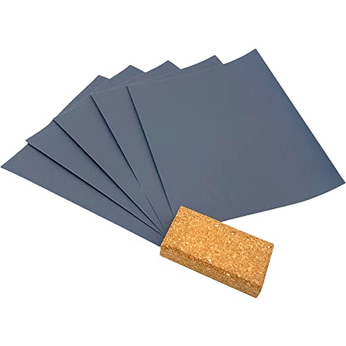 Schleifpapier SET 5 Blatt P2000 + Kork Schleifklotz Schmirgelpapier Starcke Matador Made in Germany Cover