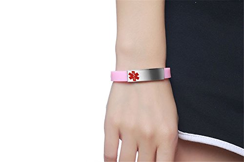 Sunling Custom Adjustable Silicon Medical Alert Food Allergy Awareness Bracelet For Women Men Kids,Free Engraving,Daily Life Emergency Saver For Son,Daughter,Parents #TOP3