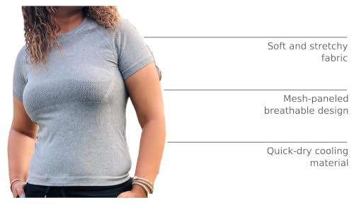 Image of Stelle Women Workout Tops Short Sleeve Seamless Athletic Shirts Yoga Gym Sports Breathable Tees