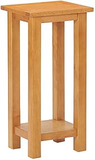 vidaXL Solid Oak Wood Side Table Bedside Cabinet Nightstand Lamp and Telephone Table Living Room Corner Desk Bedroom Furniture
