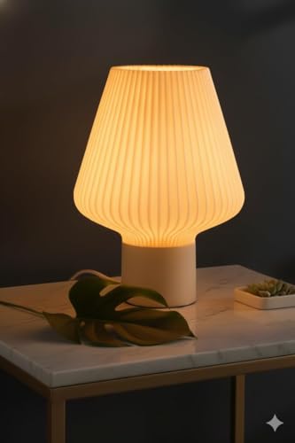 Image of Celestial Glow Table Lamp for Home Decor | Soft Warm Ambient Light | Minimal Modern Bedside Night Lamp with E27 Holder & 4W Warm White Bulb | Living Room Bedroom (Table Lamp-06)