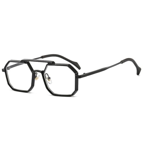 Lunettes de soleil rétro polygone UV400 pour femmes en métal