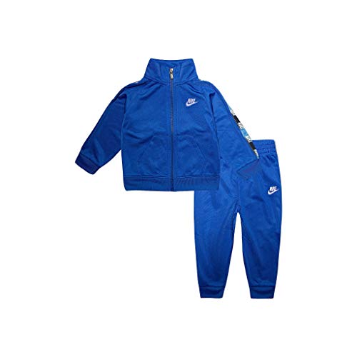 Nike Boy`s Full Zip Jacket and Pants Tracksuit 2 Piece Set (Game Royal(66F278-U89)/White, 12 Months)