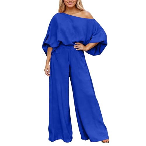 Pantalon d'été confortable et haut col oblique pour rester fraîche et élégante