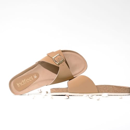 Image of Indifeet Daily Use Stylish Buckle Casual Cork Sandals for Women