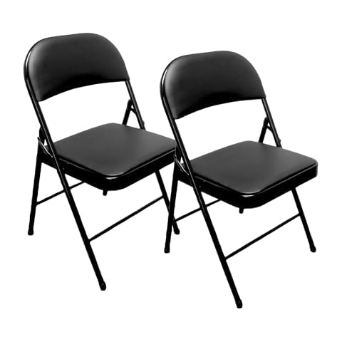 Royalford Heavy Duty Folding Padded Chair with Metal Frame Padded Seat Foldable Chair for Outdoor & Indoor Home Office Dining Easy Store Back Rest Computer Desk Chairs Cover