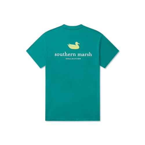 Southern Marsh Men's Authentic T-Shirt, Short Sleeve Tee, Teal, Medium