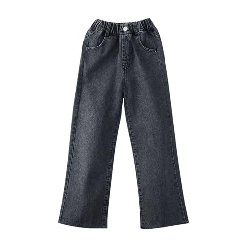 Girls Baggy Wide Leg Jeans Straight Vintage Denim Pants High Elastic Wasit Versatile Casual Loose Palazzo Trousers