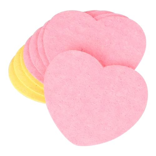 10 Heart Shaped Facial Sponges - Reusable Face Paint Sponges for Skincare Routine and Makeup Removal