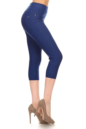 Image of Leggings Depot Women's Cotton Blend Stretch Pull-on Jeggings Casual Pants with Pockets (Available in Plus Size)