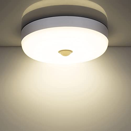 Image of Combuh 15 W LED Lamp with Motion Sensor Indoor, 15 cm Ceiling Lights, 4000 K Neutral White Light, IP56 Waterproof Indoor Lighting for Hallway, Staircase, Bathroom and Toilet, Ceiling Light
