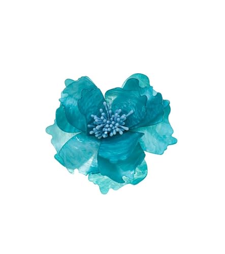 Horquillas para el pelo mujer clip peonía azul marino y alfiler broche de acetato