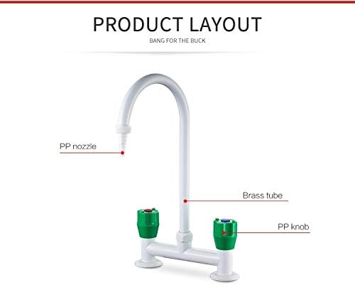 Miniatura 3 de CGOLDENWALL Grifo de laboratorio industrial para fregadero de laboratorio, boquilla de un solo orificio, mezcla caliente y fría, grifo de agua para