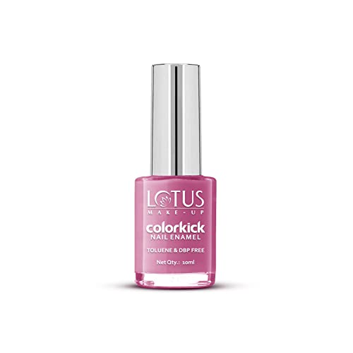 Image of Lotus Makeup Colorkick Nail Enamel - Plum Shine 956 | Chip Resistant | Glossy Finish | 10ml