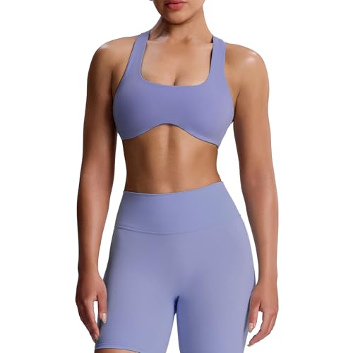 Image of Aoxjox Define Sculpt Racerback Sports Bra | women's workout fitness yoga crop tank, breathable fabric, 4-way stretch, moisture-wicking, gym essential