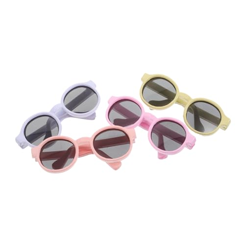 Angoily 4pcs Mini Sunglasses Glasses Miniature Glasses Sunglasses Childrens Mini Doll Glasses Men Sunglasses Eyewear Frames Sunglasse Party Glasses Plastic