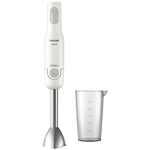 Philips Staafmixer Viva Collection - ProMix-mengtechnologie - 650 W - Antispat mesbeschermer - Snelle ontkoppeling met 1 knop - Ergonomisch design - Inclusief beker - HR2534/00