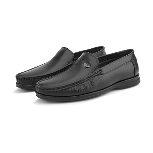 Image of Blue Leather By Centrino mens 4075 Blue Leather Men's Formal Shoes | Genuine Leather Upper with Cushioned Footbed | Sleek & Stylish Design for Office & Formal Wear Slip-On design | Durable Anti-Skid Sole