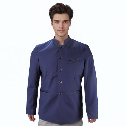 Men's Chinese Casual Suit Front Button Blazer Jackets Business Sport Coats Chinese Traditional Uniform