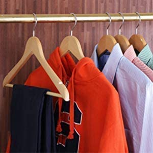 TEJWANI Cloth Emporium Wooden Hangers, Solid Wood Shirt Hangers,Dress Coat Jacket Clothes Hangers,with Extra Smooth Finish, 360 Degree Swivel Hook(Retro) (Beige, 4) (12)