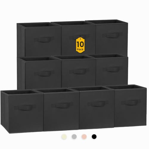 Criusia Storage Cubes 10-Pack, 35% Off - Black Collapsible Bins