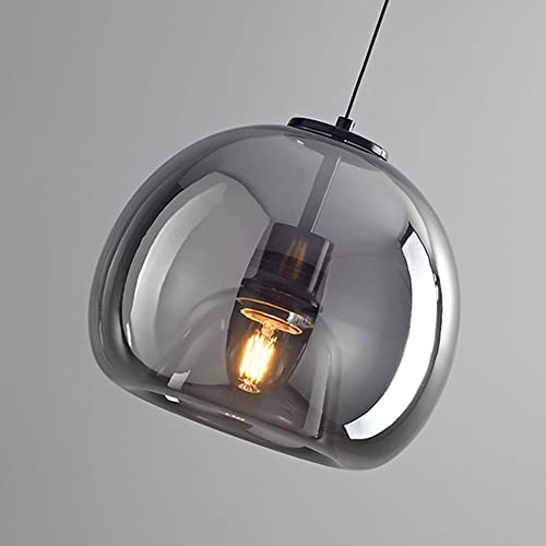 Lámpara de interior de vidrio gris con casquillo E27 y diseño elegante de 60W 3