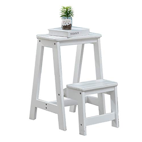 Wooden Folding 2 Step Ladder Stool Multi-Functional Ladder Chair Bench