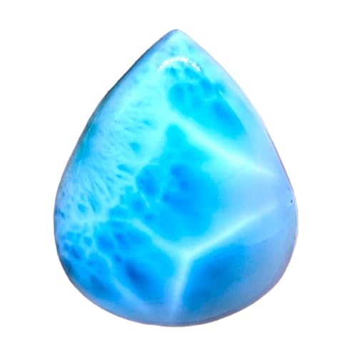 Larimar véritable forme poire, gemme haut de gamme pour joaillerie