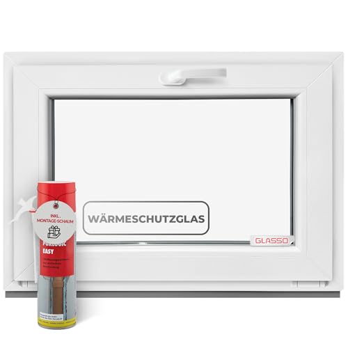 Ventana basculante de 40 x 40 cm, doble acristalamiento, todos los tamaños, ventanas de plástico con perfil de 60 mm, 400 x 400 mm (ancho x alto), perfecto para ventanas de jardín, ventanas de garaje