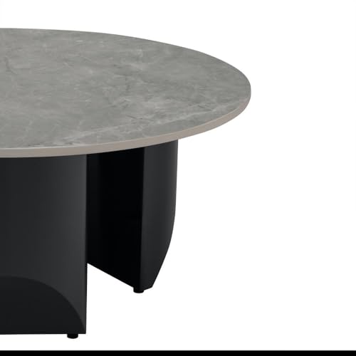 Image of Wakefit Kopi Coffee Table I Marble Finish I Vitrified Tile Top I Omani Grey