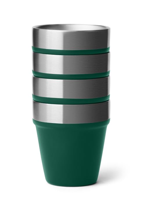 YETI Rambler Shot Glasses with Carrying Case, Black Forest Green, ONE - Image 3
