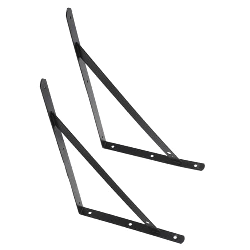 HORIALENCE 2個高耐荷重鉄製三角棚受け具 厚手字型壁取付けブラケット 用棚用浮遊式シェルフサポート