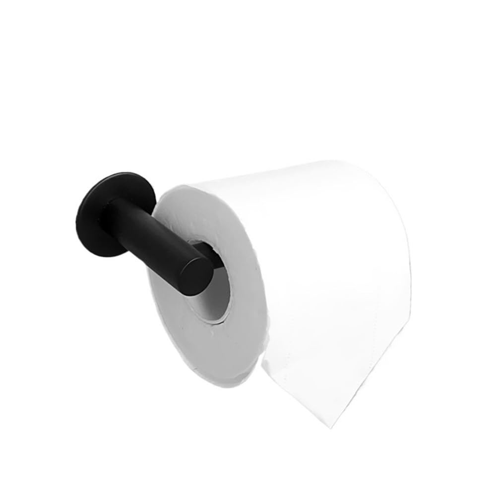 CMBSSTFC Samoprzylepny uchwyt na papier toaletowy 304 stojak na papier toaletowy ze stali nierdzewnej Czarny dekoracyjny wieszak na papier toaletowy do zawieszania na gwoździe Uchwyt na papier