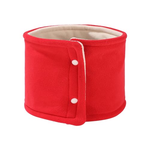Generisch Calentador de cuello de forro polar reversible unisex con botones - Bufanda suave y cálida para niños y adultos | Práctica bufanda tubular para el invierno, Style_b06 Rojo, Talla única