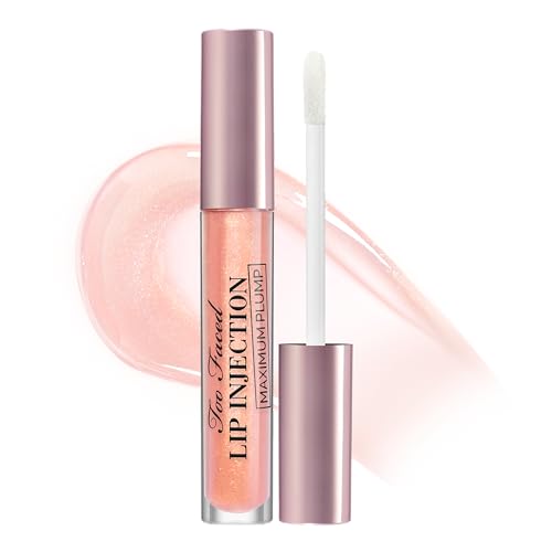 Too Faced Lip Injection Maximum Plump Extra Strength Lip Plumper Gloss | Hydrating, Volumizing, + Plumping, 0.14 Fl Oz, Cotton Candy Kisses