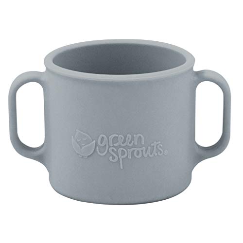 green sprouts Learning Cup | Silicone helps avoid harmful chemicals | Helps toddler develop independent drinking skills, 2 easy-grip handles, Heat-Resistant, Dishwasher Safe