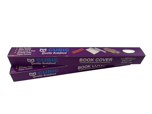 Image of CUBIC Book Cover Roll | Opaque Milky White | Pack of 2 | 10 Meter Length | Book Binding Roll | Tear-Resistant & Durable | Ideal for School & Office Use