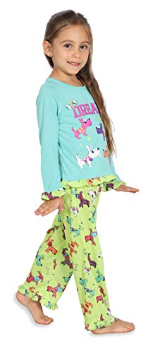 Peas & Carrots Girls' Toddler Long Sleeve Jersey Pajama Set2