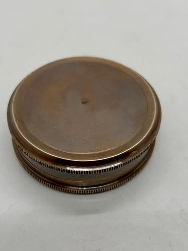 Brújula de bolsillo de latón con acabado antiguo, herramienta vintage de navegación para senderismo, camping y aventura al aire libre miniatura 7