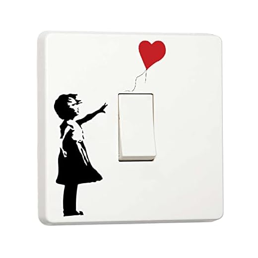 Fille De Banksy avec Ballon Interrupteur Lumière Autocollant housse vinyl