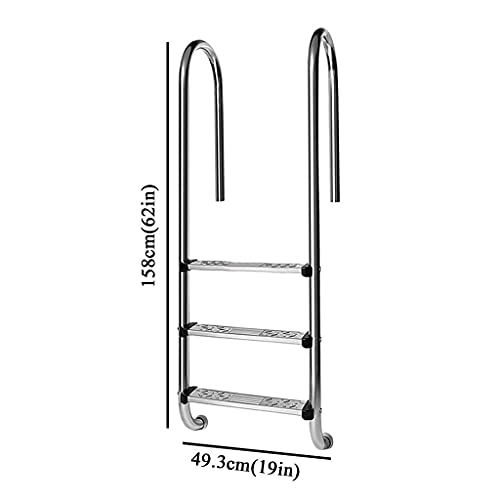 Escalera para piscina acero inoxidable 3 peldaños antideslizante miniatura 6