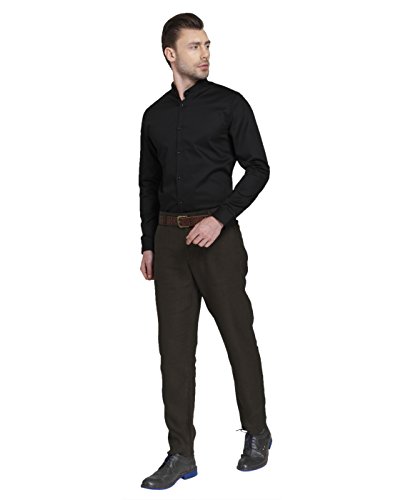 Image of Jack & Jones Men's Black Slim Fit Opaque Casual Shirt