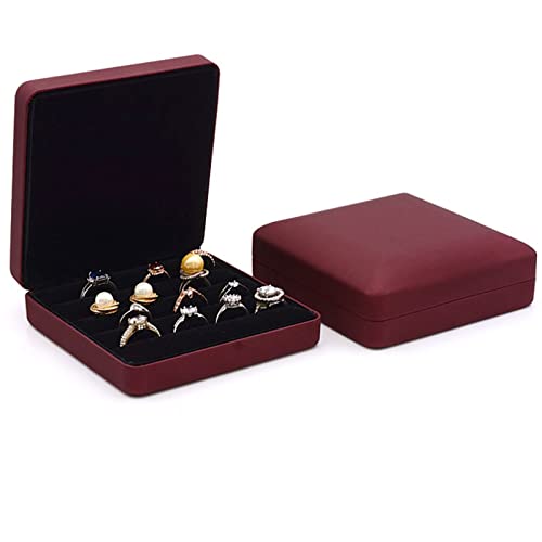 ULTRAWAVE Scatola portagioie piccola da viaggio per donne e ragazze, organizer portatile per gioielli, orecchini, anelli, collane, verde e rosso (B)