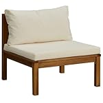 Gartenlounge Set Akazienholz modular Cremeweiß